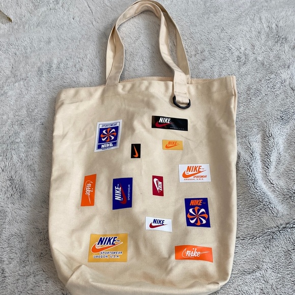 Nike cream tote bag